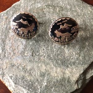 Vintage Sterling Silver cuff links- Mexico